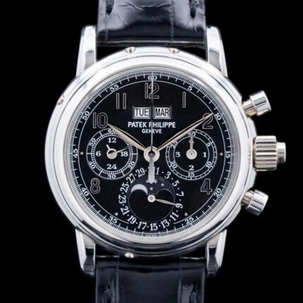 Patek Philippe 5004P Perpetual Calendar Split Seconds Chronograph Platinum Black Dial