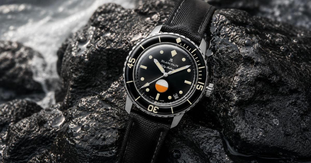 Blancpain Fifty Fathoms MIL-SPEC tribute dive watch showcasing vintage military-inspired design, historical naval heritage, and professional underwater functionality.