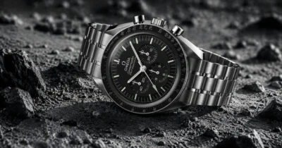 Omega Speedmaster Moonwatch showcasing the iconic chronograph that became the first watch worn on the Moon, with its legendary NASA heritage and space exploration history.