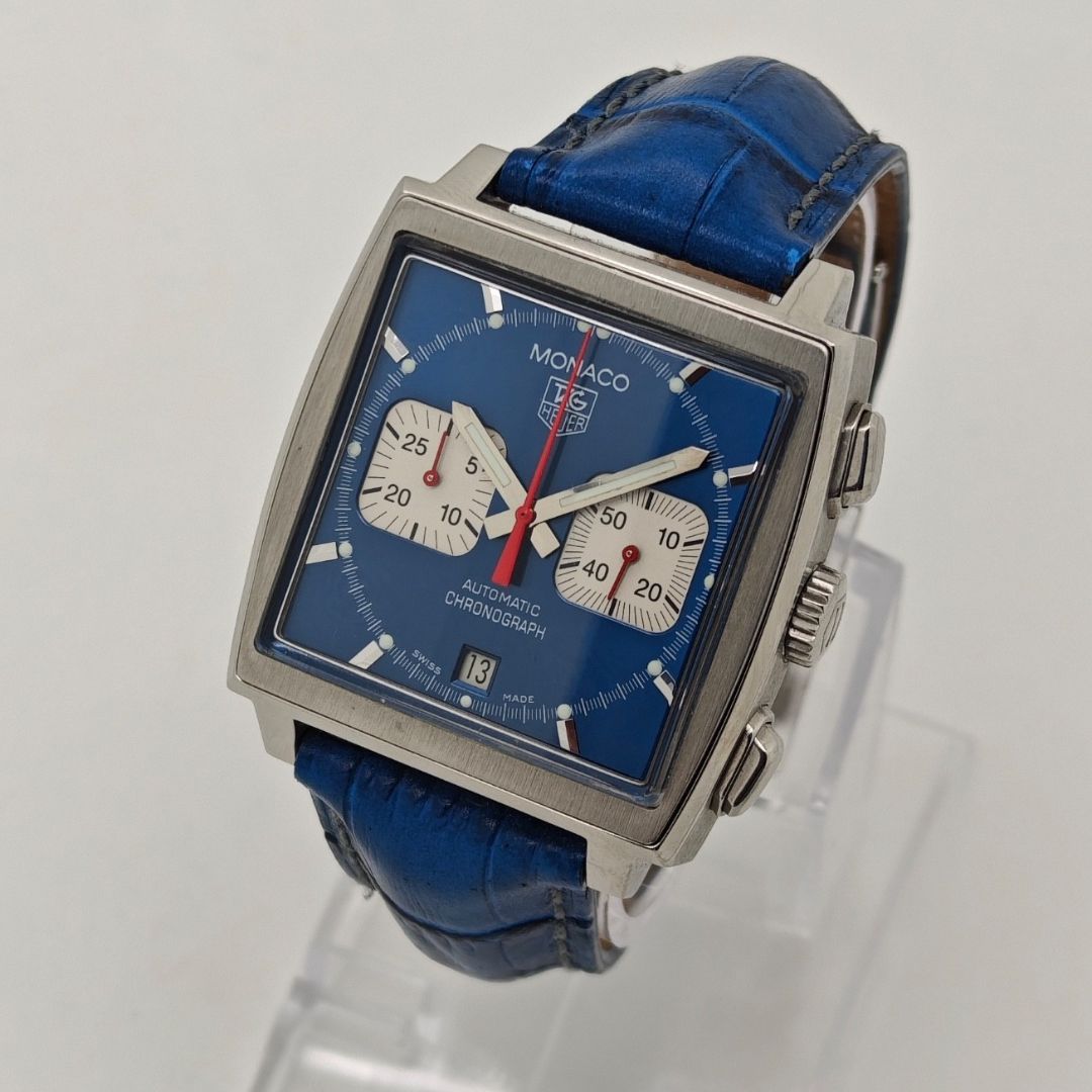 s-l1600 TAG Heuer Monaco Blue Dial 38mm Automatic Watch CW2113 (Steve McQueen) - Image 1