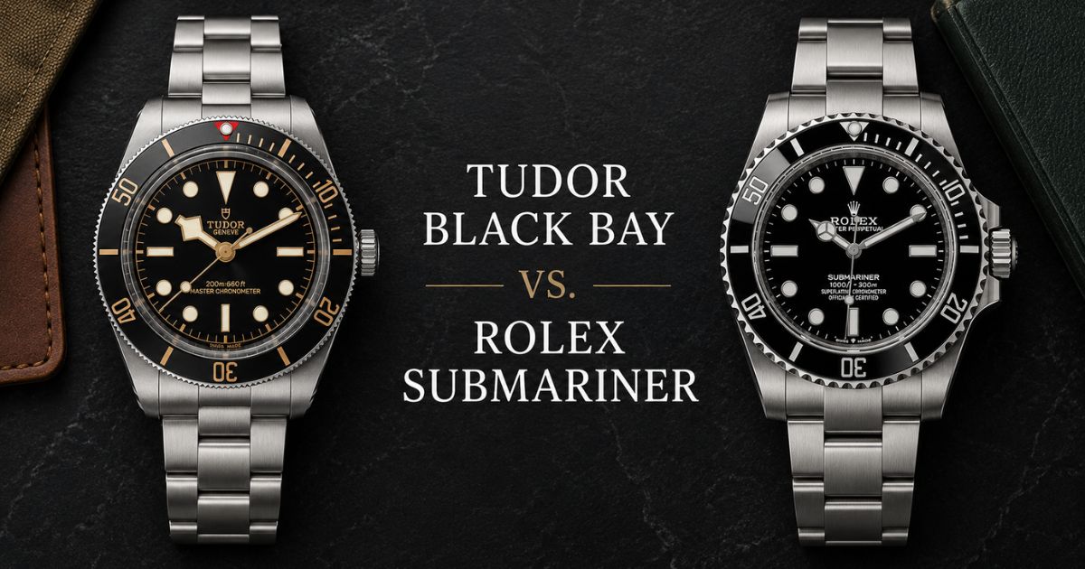 Tudor Black Bay and Rolex Submariner side-by-side comparison showcasing their differences in design, performance, craftsmanship, and overall value as iconic luxury dive watches.